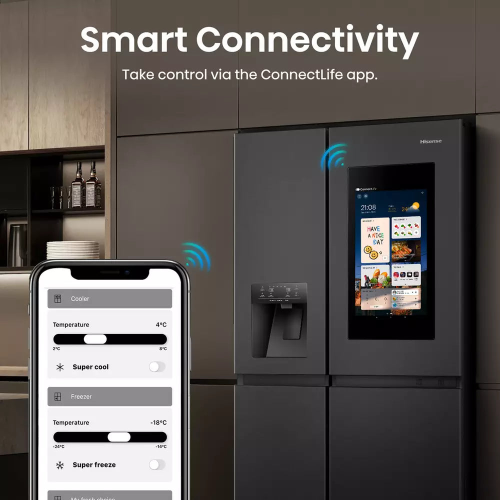 Hisense RS9P628GPFE American Fridge Freezer - Black