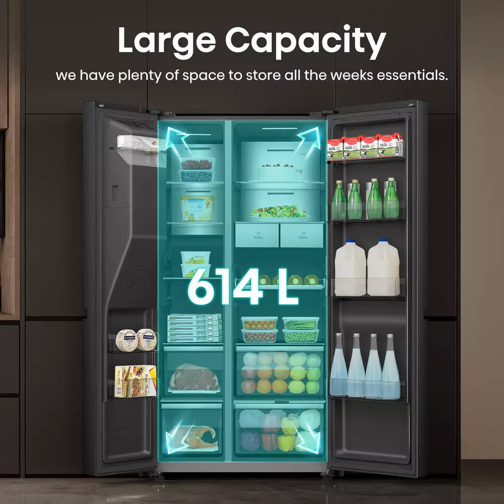 Hisense RS9P628GPFE American Fridge Freezer - Black