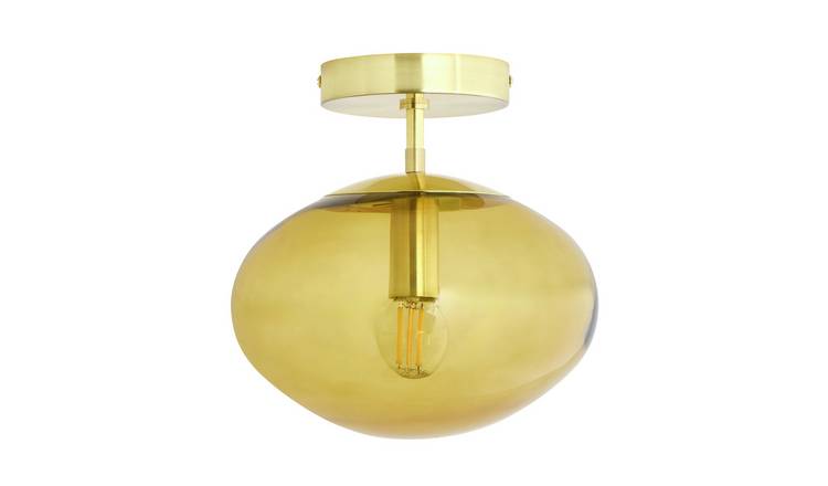 Habitat Honey Glass Pendant Light - Brown