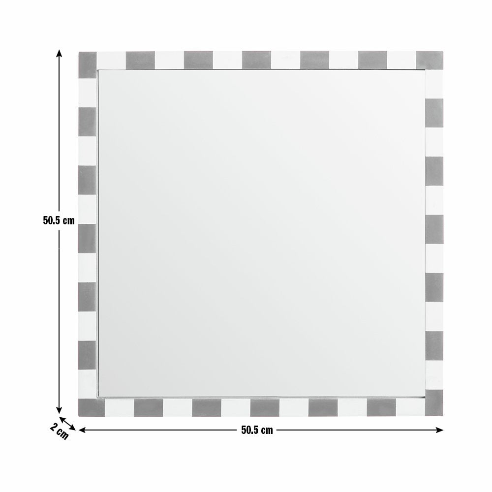 Habitat Striped Red Resin Square Wall Mirror - 51x51cm