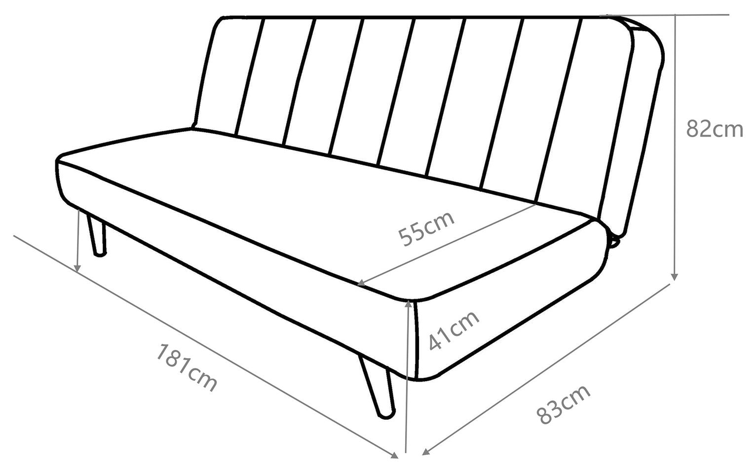 Argos Home Denzel Fabric Clic Clac Sofa Bed - Navy