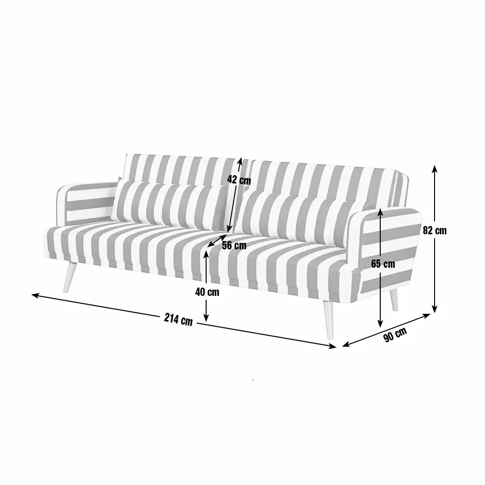 Argos Home Andy Fabric Clic Clac Sofa Bed - Black & White