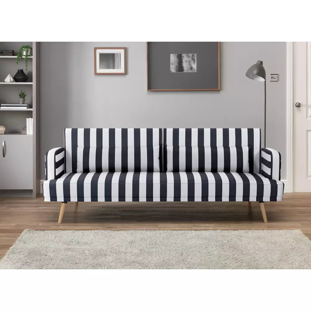Argos Home Andy Fabric Clic Clac Sofa Bed - Black & White