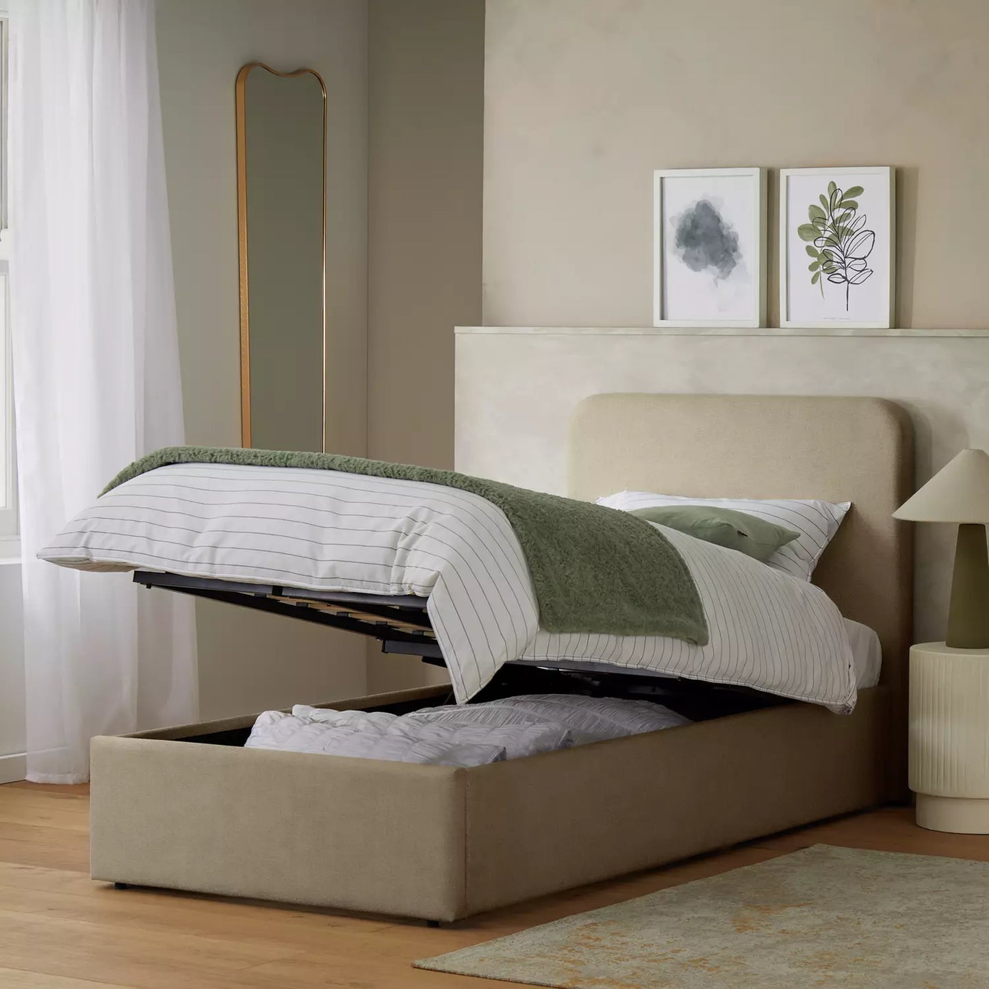 Habitat Chadwell Single End Lift Ottoman Bed - Taupe