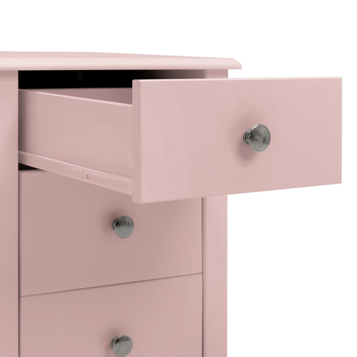 Argos Home Minato 3 Drawer Bedside Table - Pink