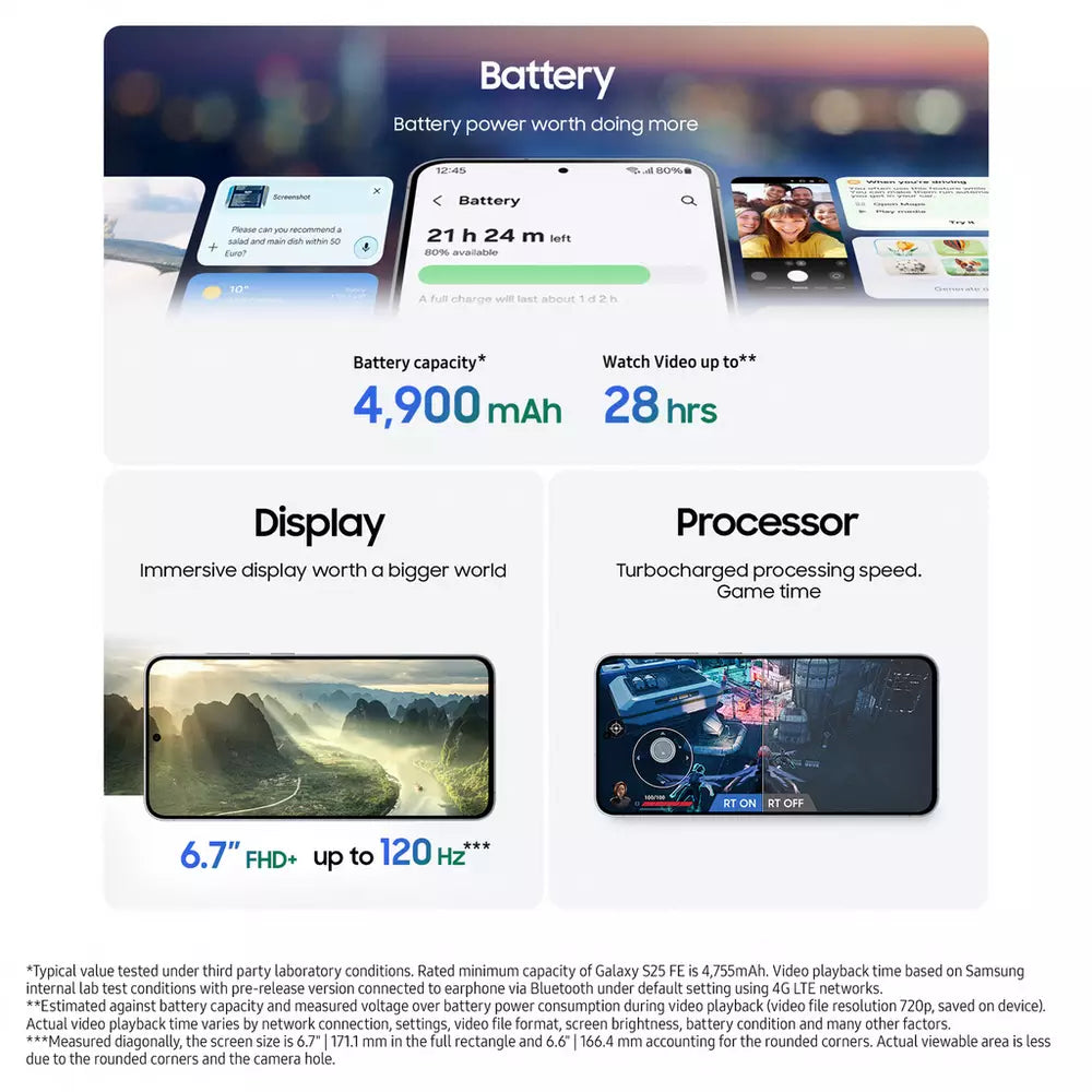 SIM Free Samsung Galaxy S25 FE 256GB AI Mobile Phone - Navy