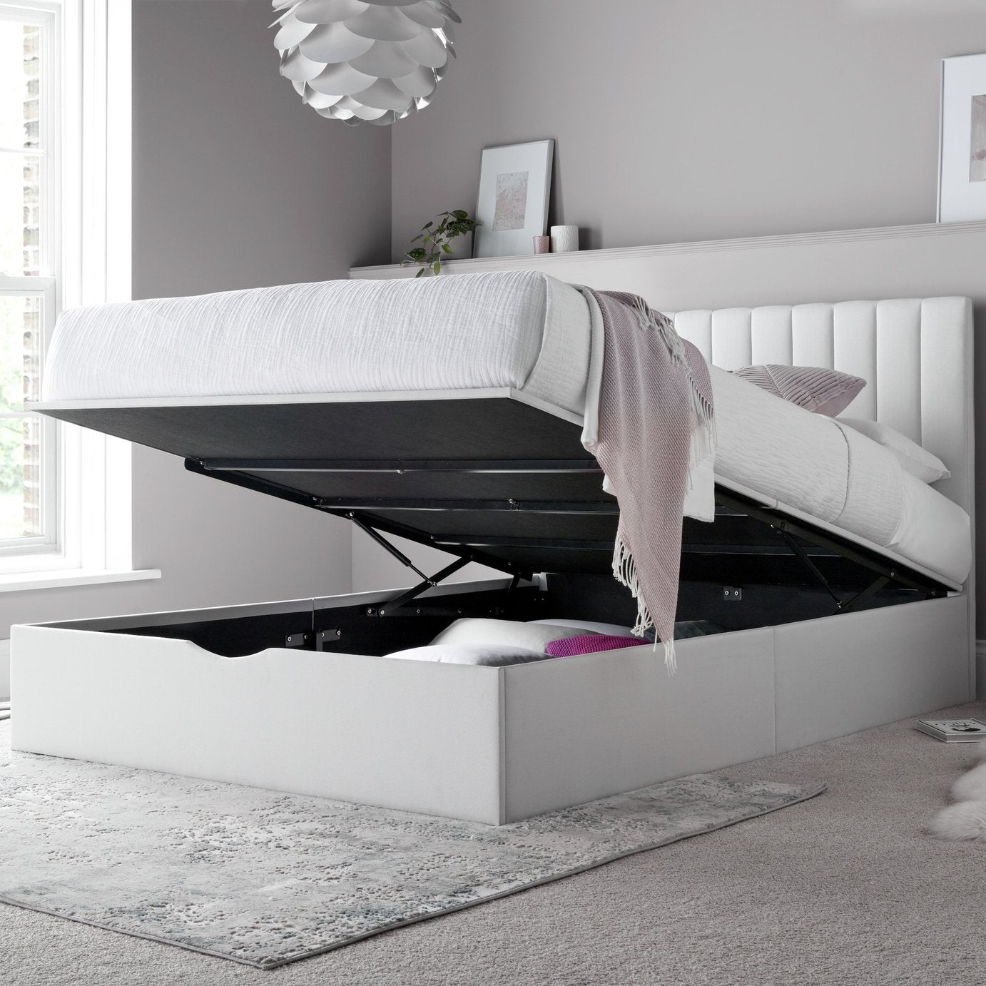 Time4Sleep Onelife Double End Lift Ottoman Bed - White