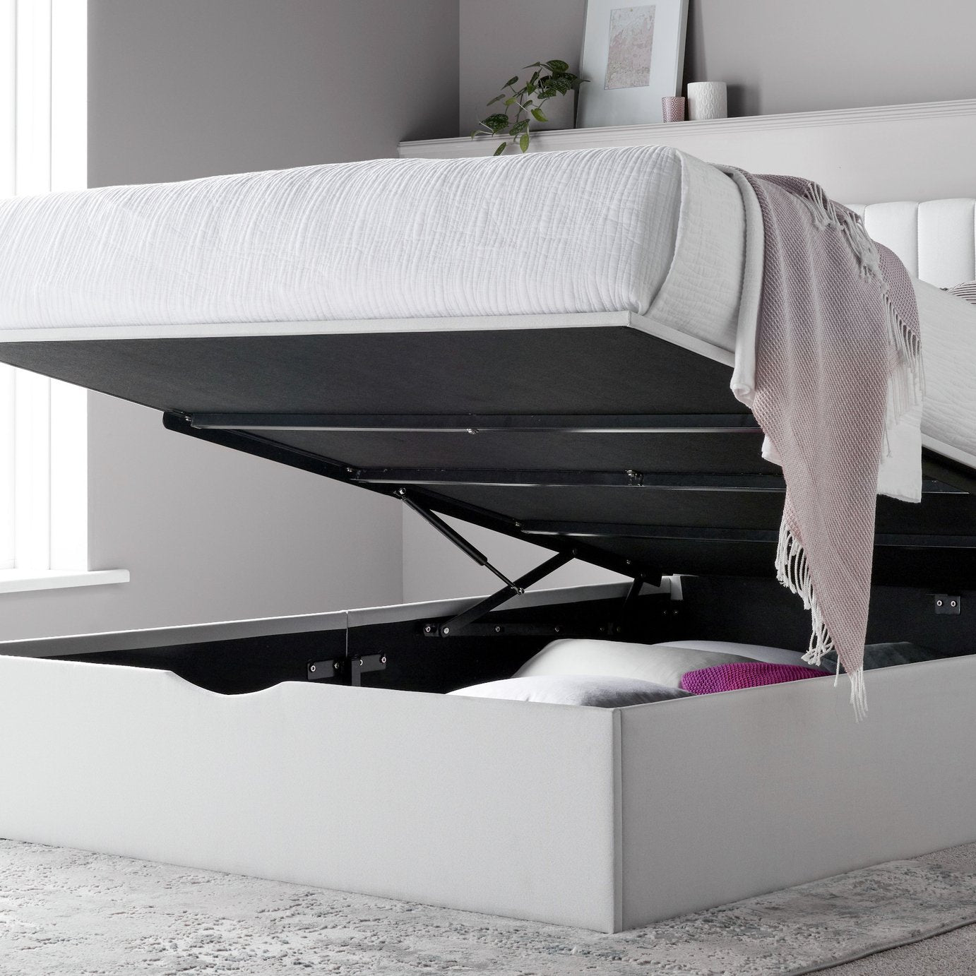 Time4Sleep Onelife Double End Lift Ottoman Bed - White