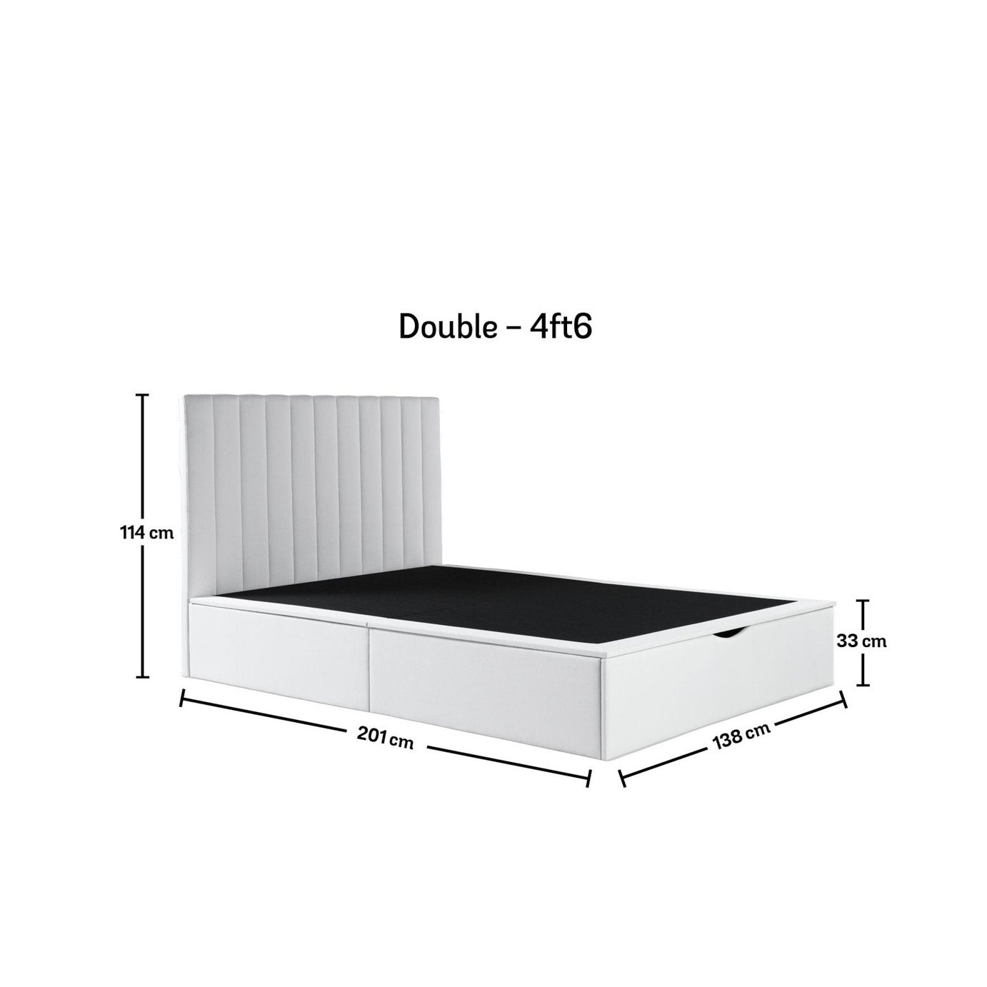 Time4Sleep Onelife Double End Lift Ottoman Bed - White