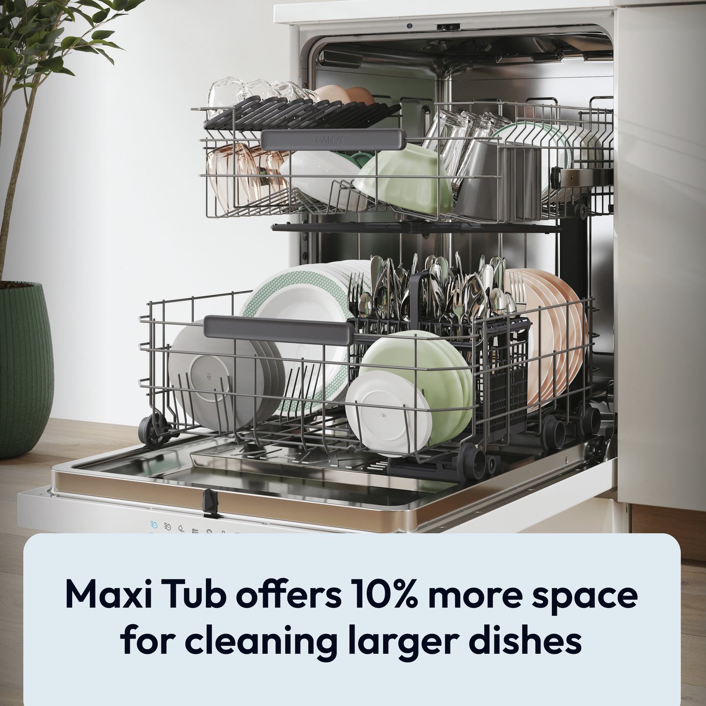 Candy FS CF3E9L0B80 Full Size Dishwasher - Black