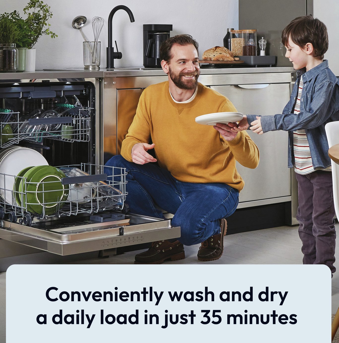 Candy FS CF3E9L0B80 Full Size Dishwasher - Black