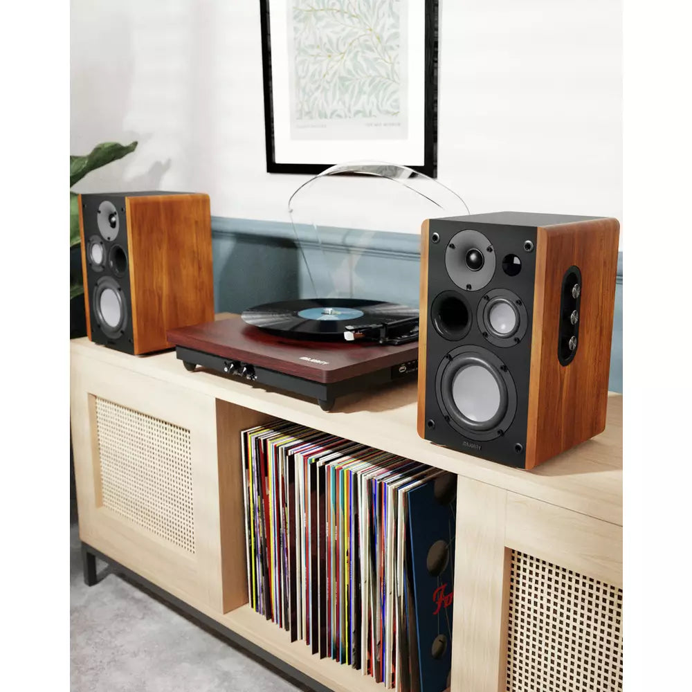 Majority D100 Bookshelf Bluetooth Speaker - Black & Brown