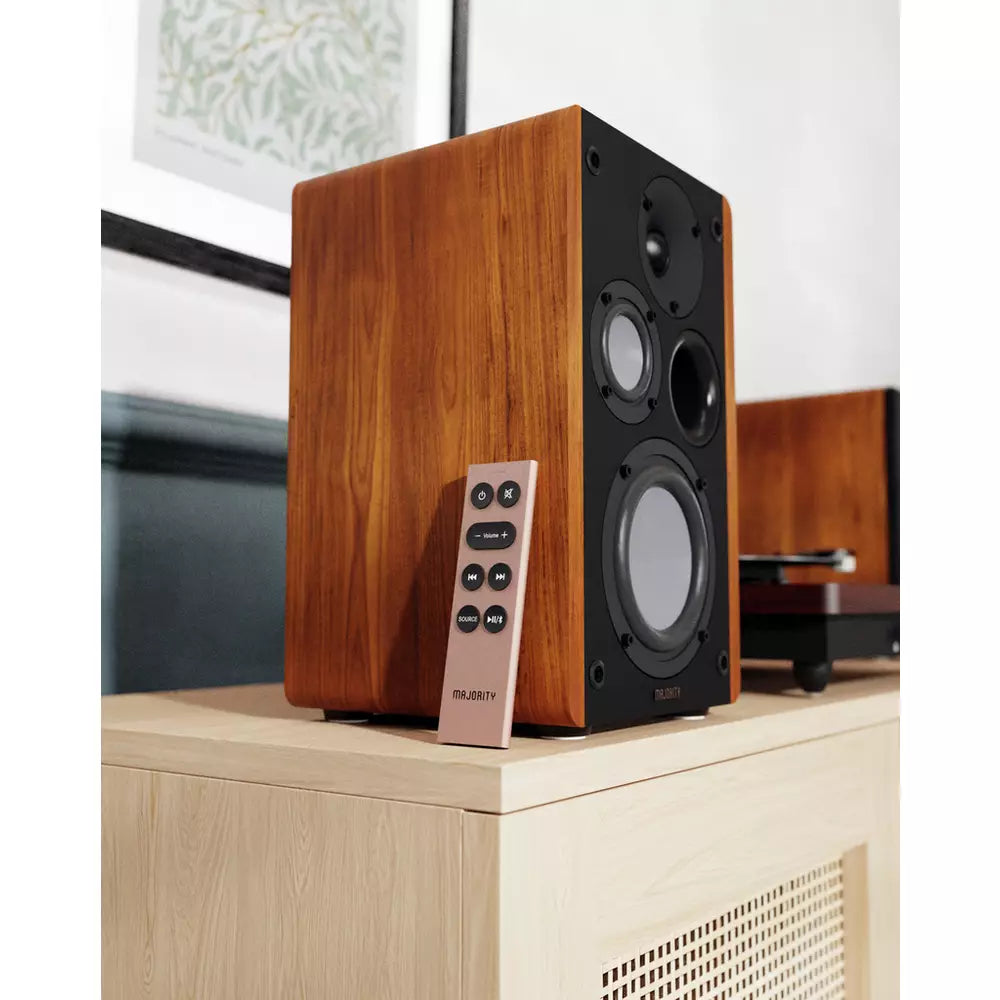 Majority D100 Bookshelf Bluetooth Speaker - Black & Brown