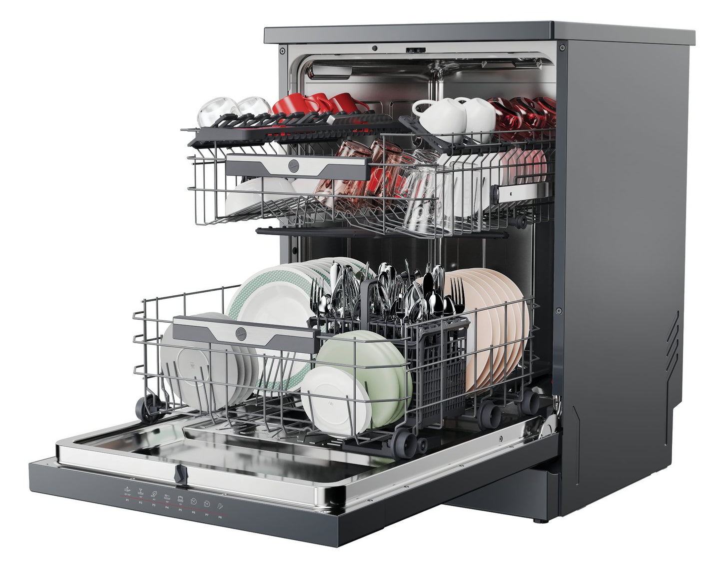 Hoover FS HF 4B7F0A 80 Full Size Dishwasher - Grey
