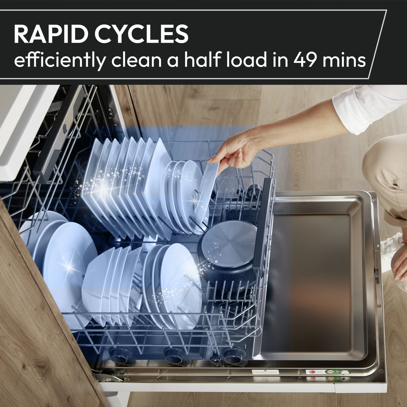 Hoover FS HF 4B7F0A 80 Full Size Dishwasher - Grey