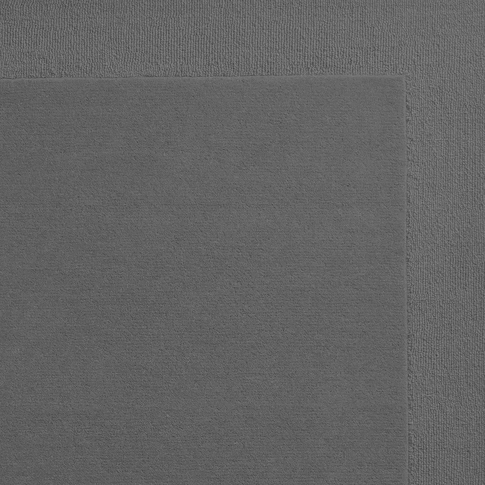 Habitat Simple Border Grey Wool Cut Pile Rug - 160x230cm