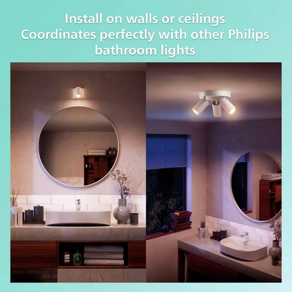 Philips Idris Metal 3 Light 5W Spotlight - White