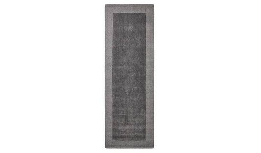 Habitat Simple Border Grey Wool Cut Pile Runner - 66x200cm