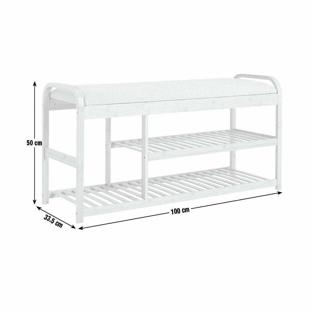 Habitat Apia 2 Shelves Shoe Bench - Natural