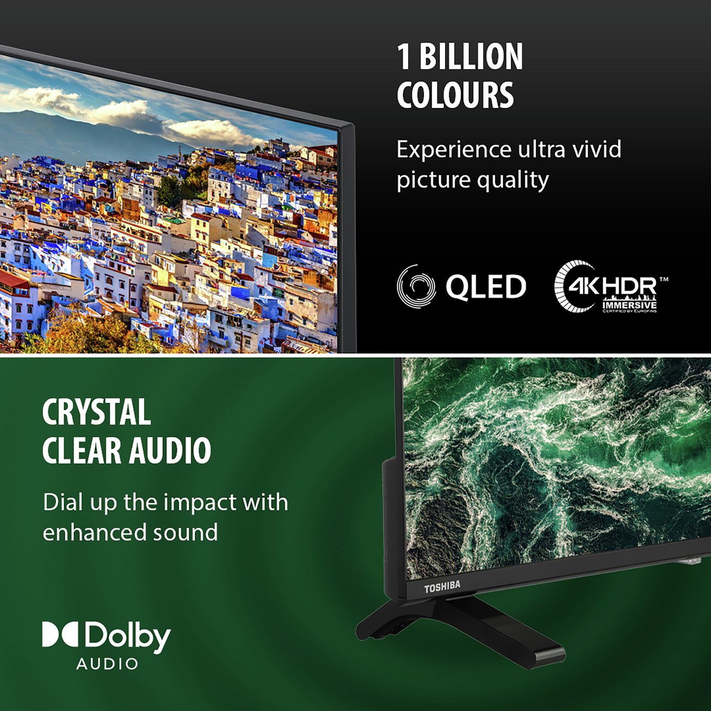 Toshiba 65Inch 65QV1563DB Smart 4K UHD HDR QLED Freely TV