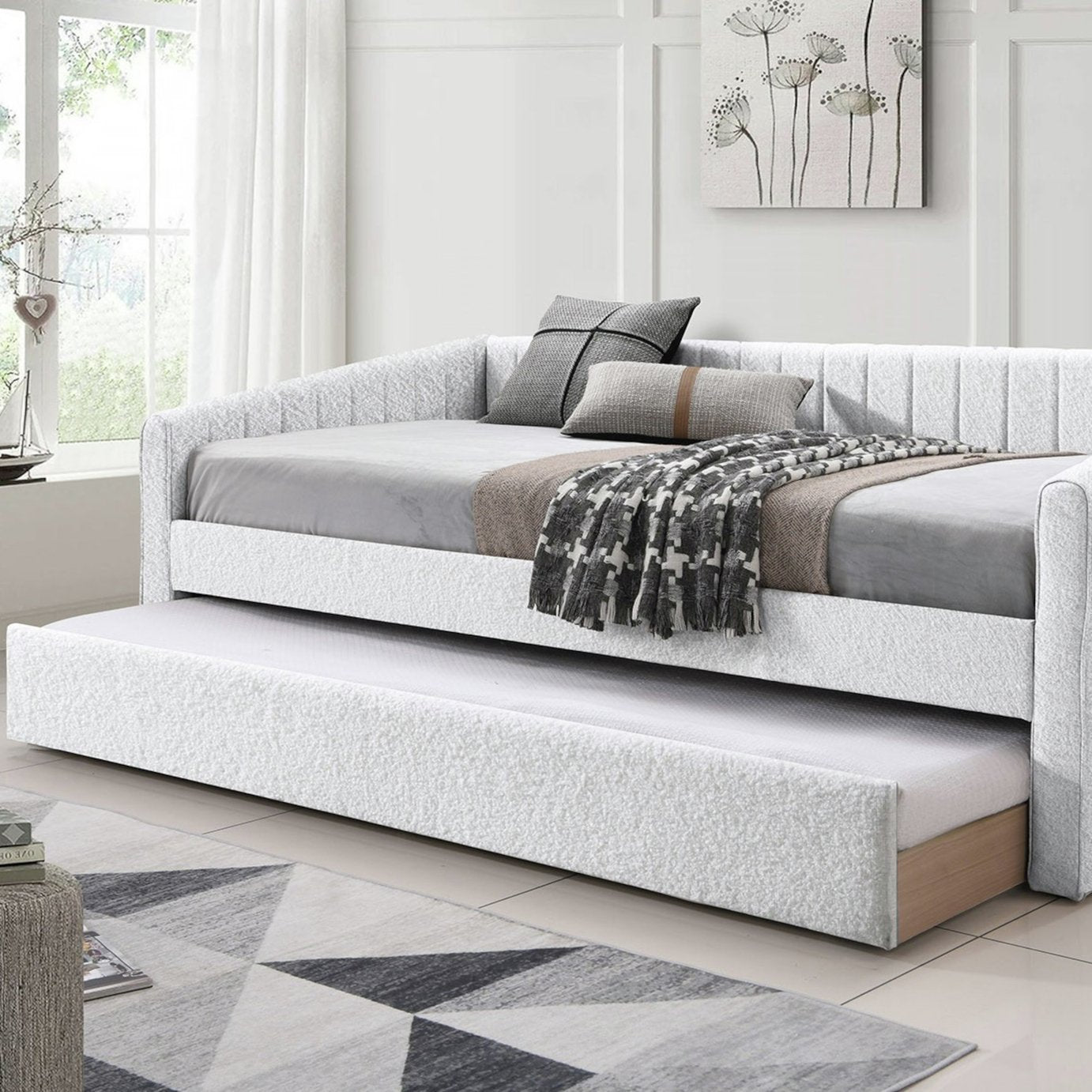 Time4Sleep Sanderson Single Guest Bed with Trundle - White