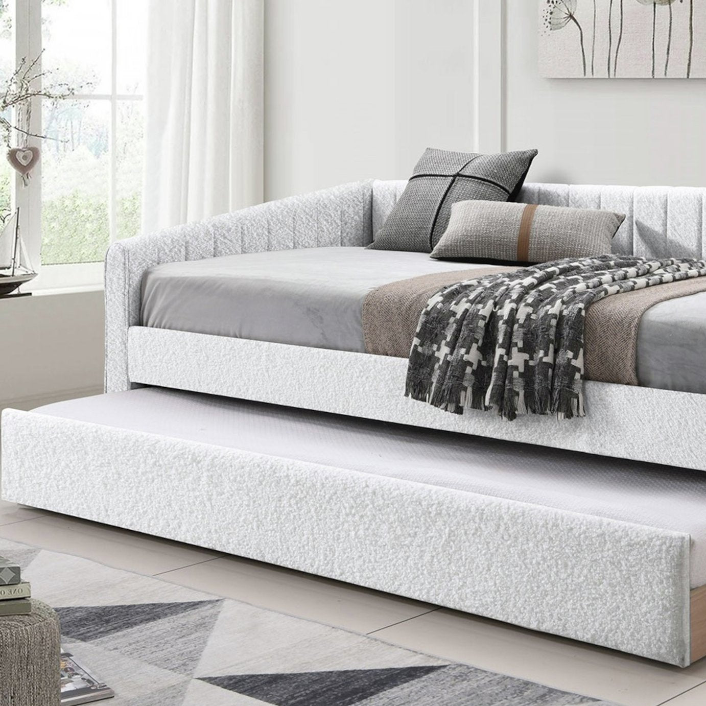 Time4Sleep Sanderson Single Guest Bed with Trundle - White