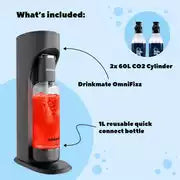 Drinkmate OmniFizz Sparkling Water Maker - Matte Black