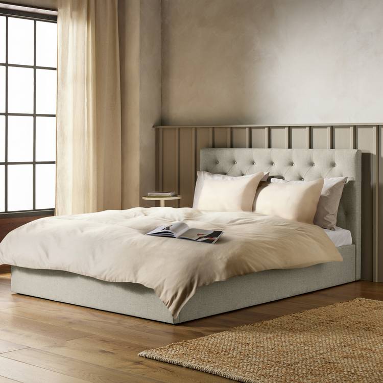 Habitat Halstead Small Double End Lift Ottoman Bed - Cream