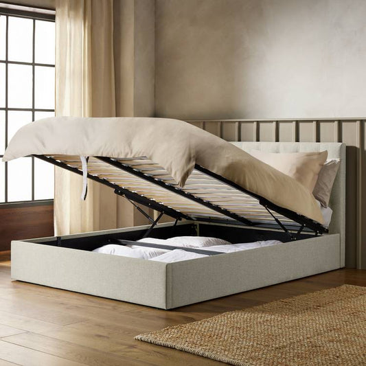 Habitat Halstead Small Double End Lift Ottoman Bed - Cream