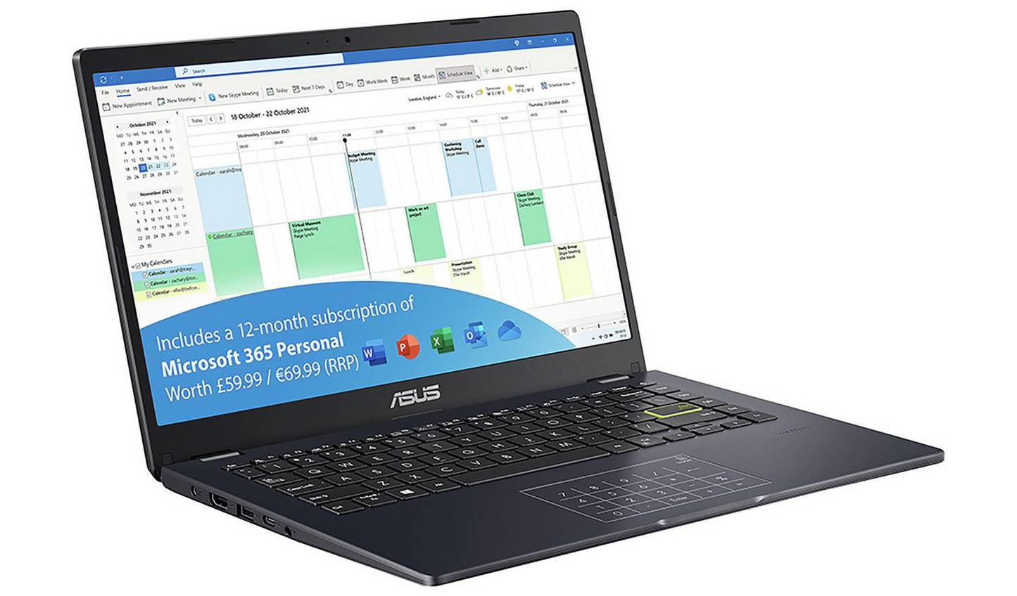 ASUS Vivobook E410 14in Intel Celeron 4GB 128GB Laptop- Blue