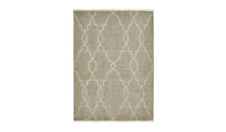 Habitat Luxe Chenille Neutral Flatweave Rug - 120x170cm