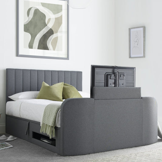 Time4Sleep Onelife Kingsize Side Lift Ottoman TV Bed - Grey