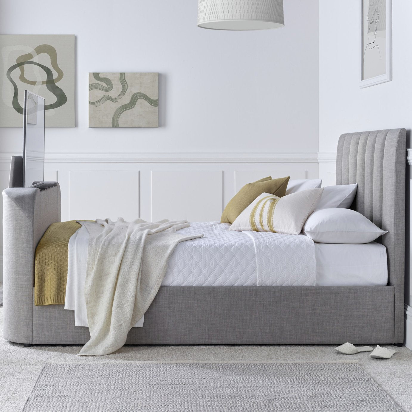 Time4Sleep Lucille Kingsize TV Bed Frame - Grey