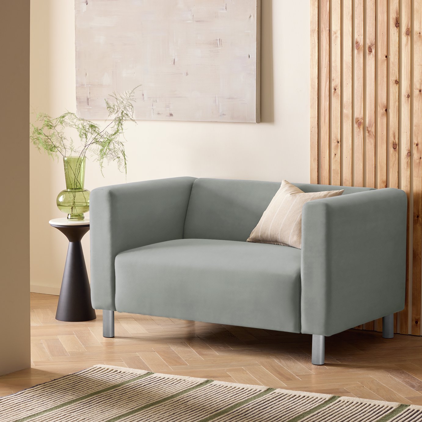 Argos Home Moda Faux Leather 2 Seater Sofa - Grey