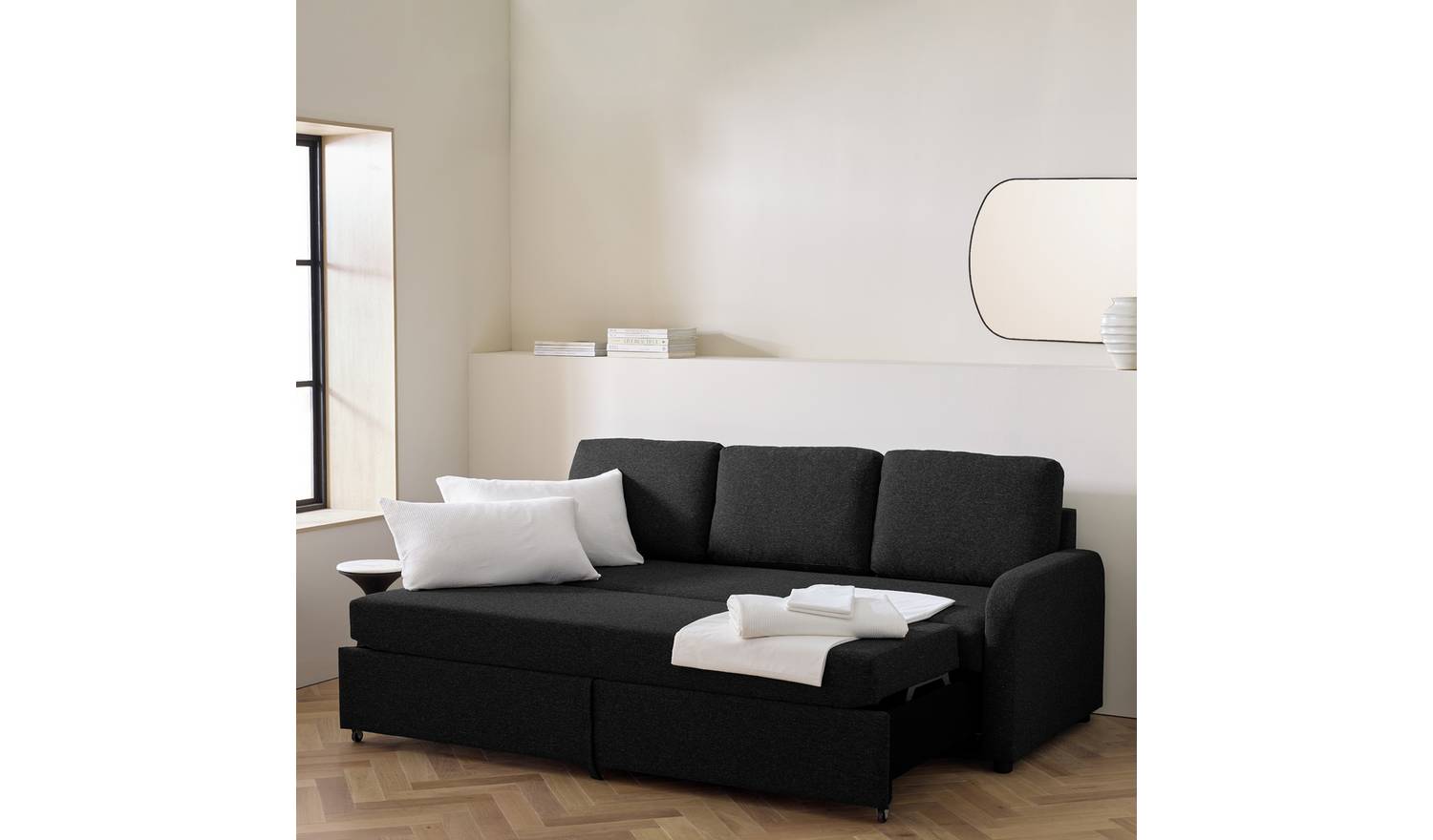Habitat Carter Fabric 4 Seater Sofa Bed - Charcoal