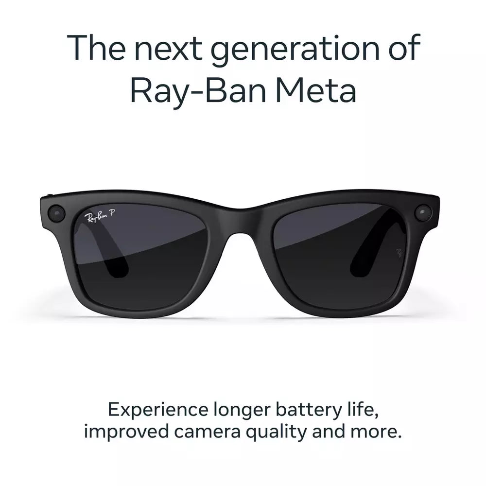 Ray-Ban Meta Wayfarer Gen 2 - Matte Blk, Polarised Graphite