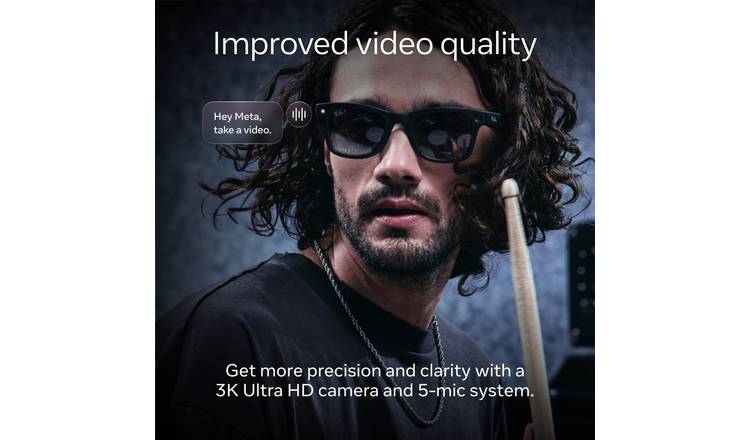 Ray-Ban Meta Wayfarer Gen 2 L Matte Blk, Polarised Graphite