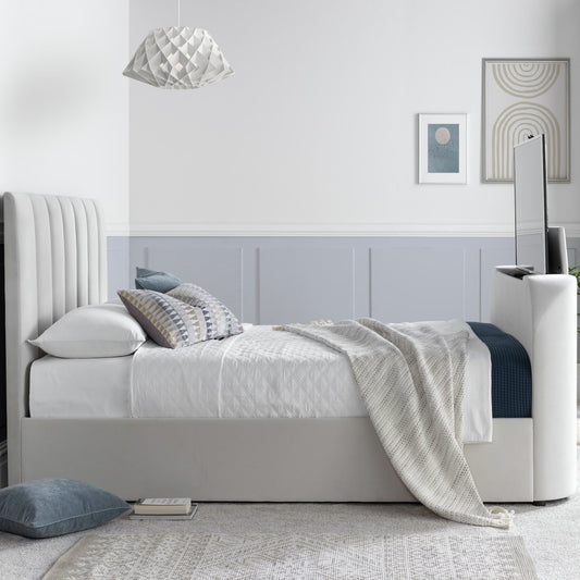 Time4Sleep Lucille Double TV Bed Frame - Grey