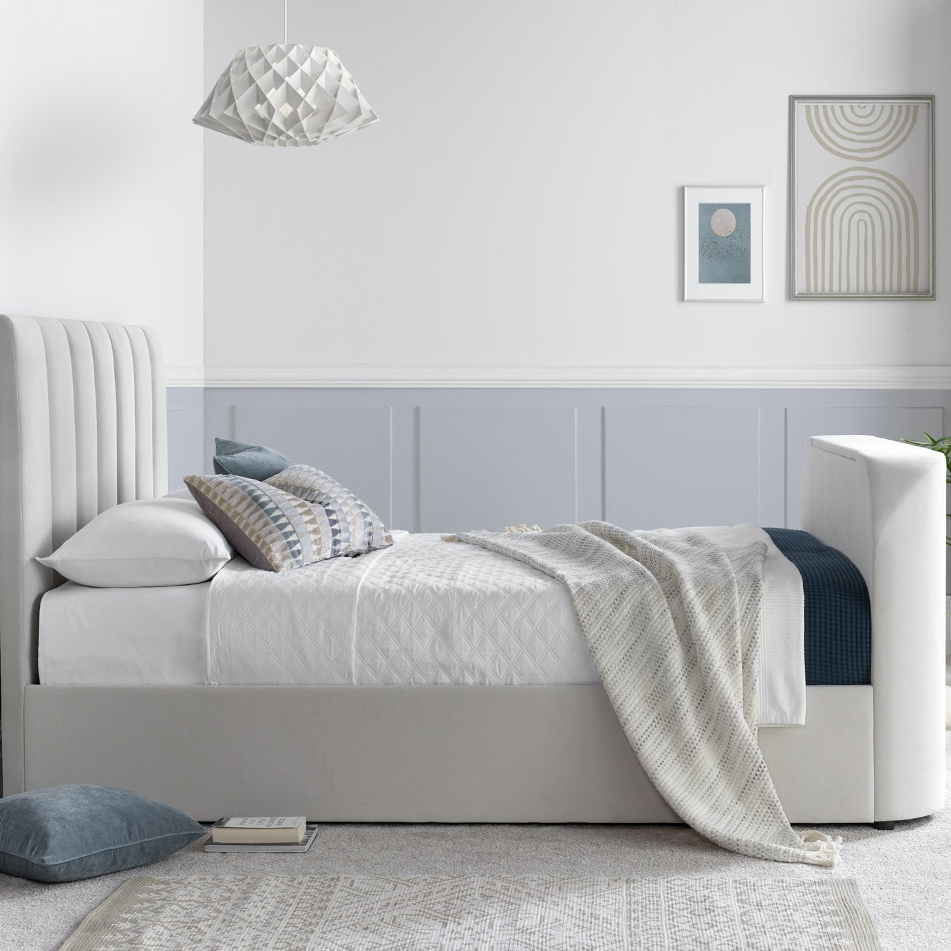 Time4Sleep Lucille Double TV Bed Frame - Grey