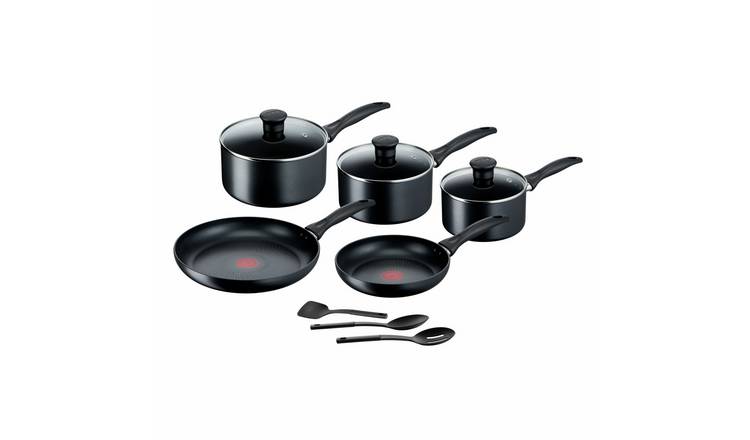 Tefal 8 Piece Aluminium Pan Set - Black