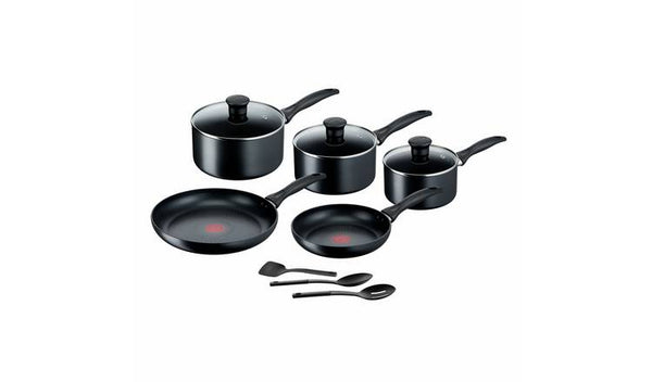 Tefal 8 Piece Aluminium Pan Set - Black