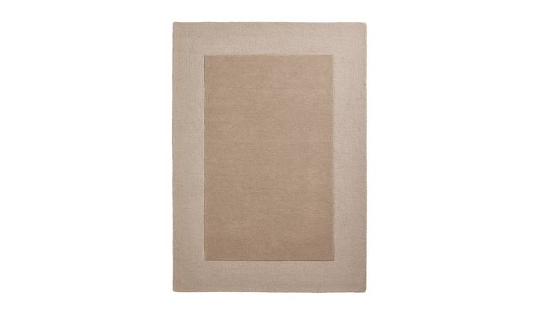 Habitat Simple Border Wool Cut Pile Rug - 160x230cm