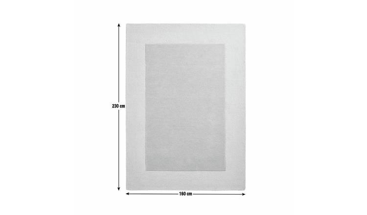 Habitat Simple Border Wool Cut Pile Rug - 160x230cm