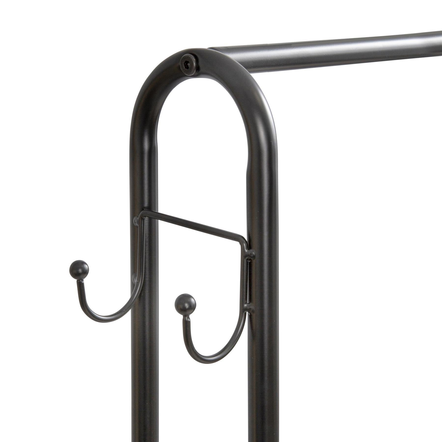 House of Home Black Clothes Stand with Two Shelves