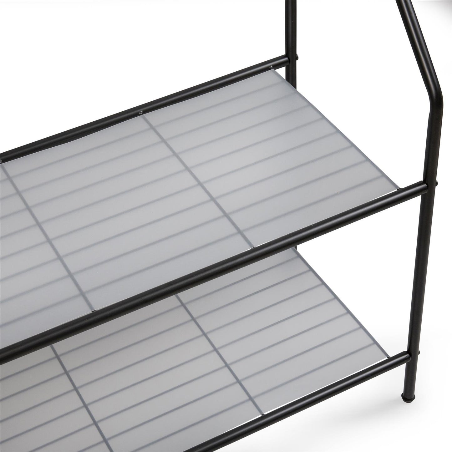 House of Home Black Clothes Stand with Two Shelves