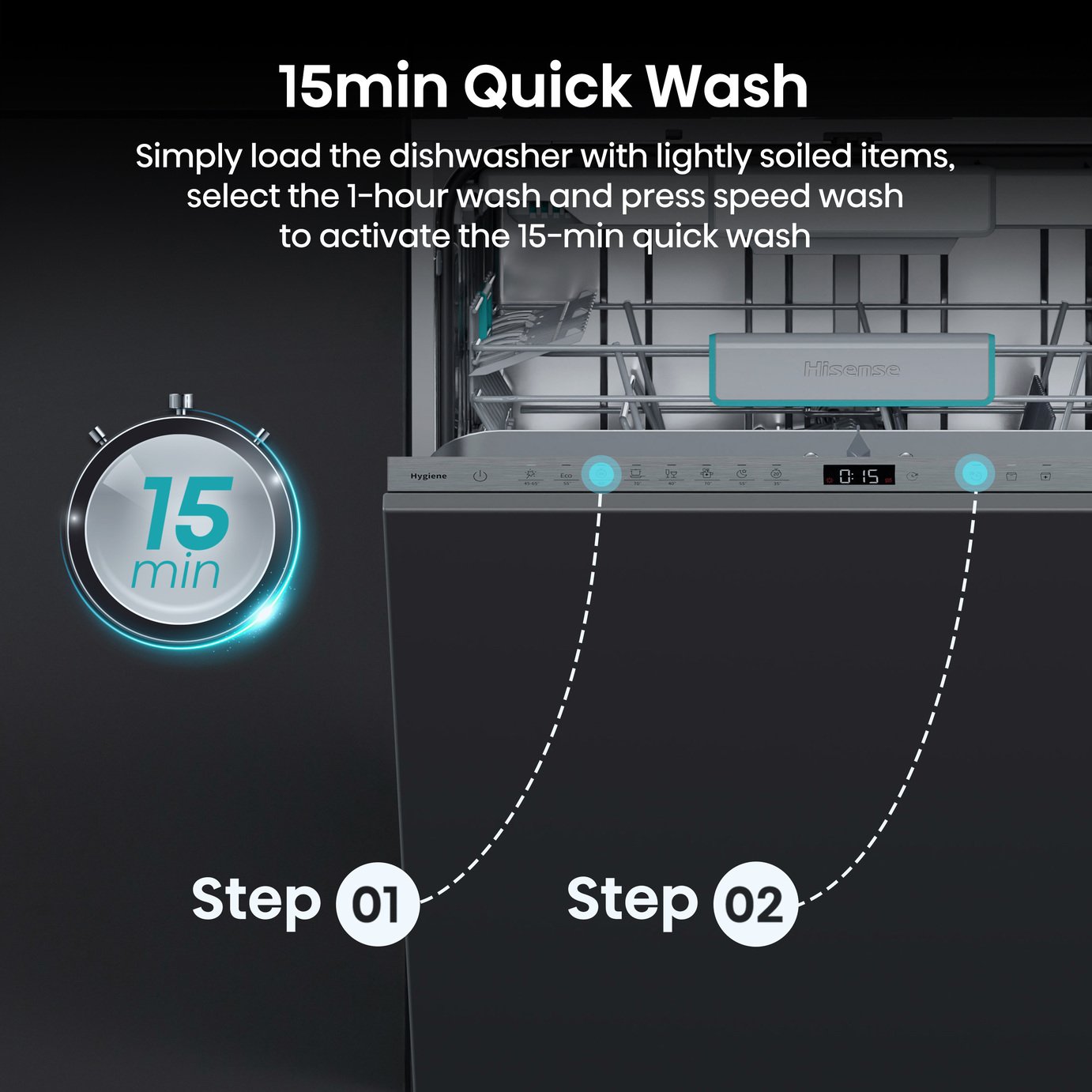Hisense HV16AUK Integrated Full Size Dishwasher