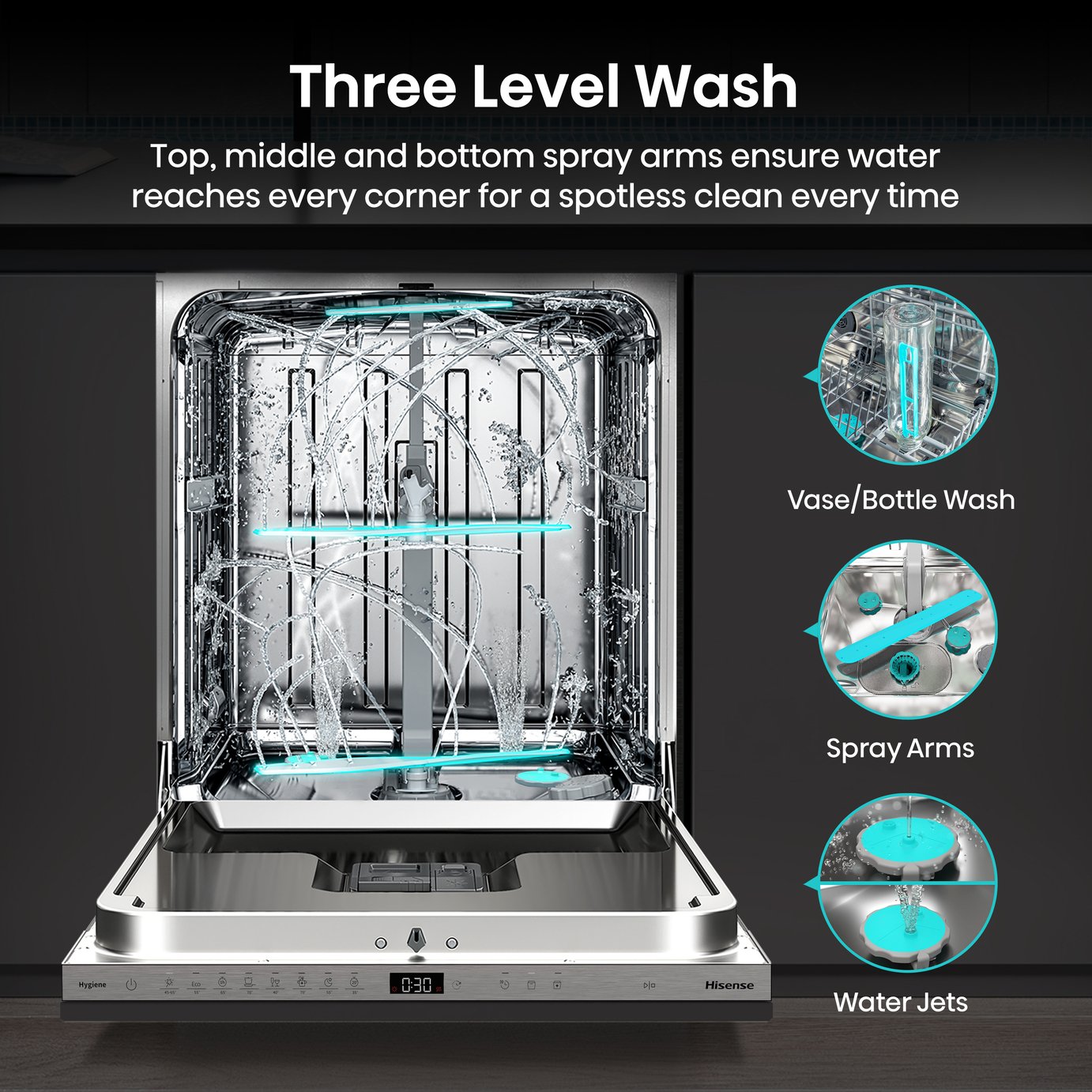 Hisense HV16AUK Integrated Full Size Dishwasher