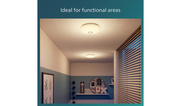 Philips Mauve PIR Sensor 16W Flush Ceiling Light - White