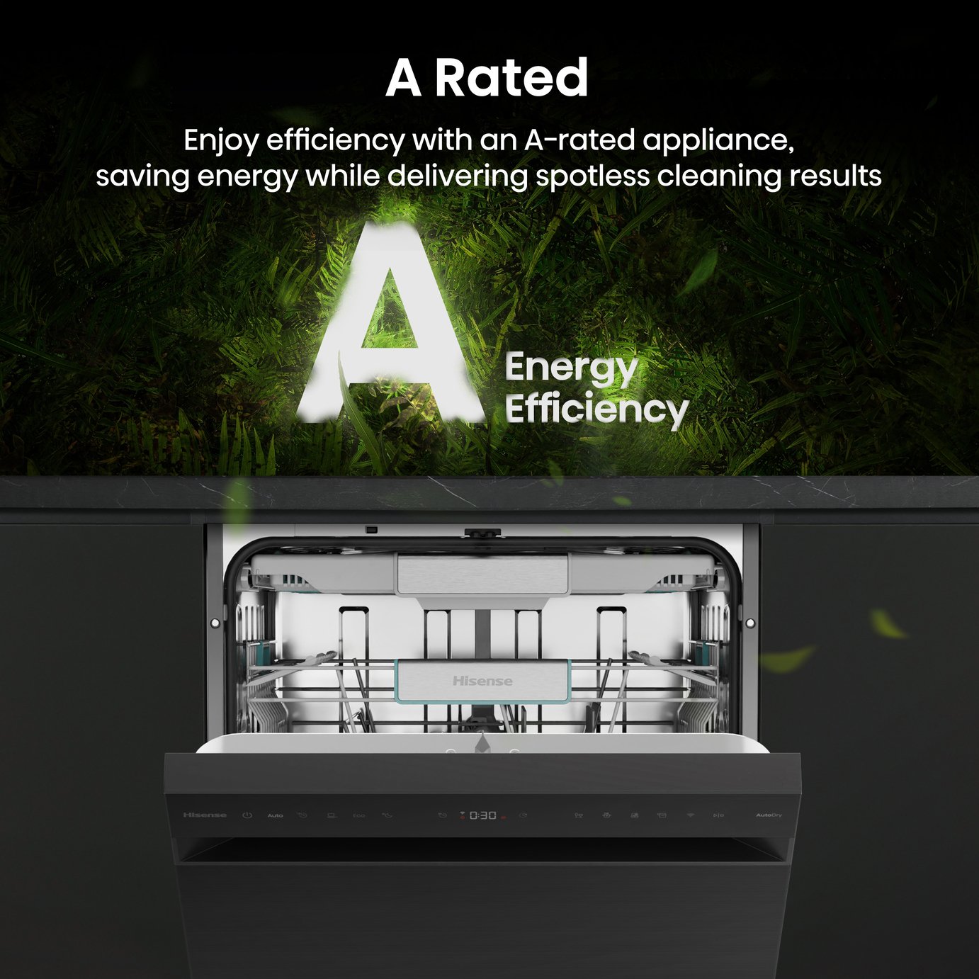 Hisense HS673A90BXUK Full Size Dishwasher - Black