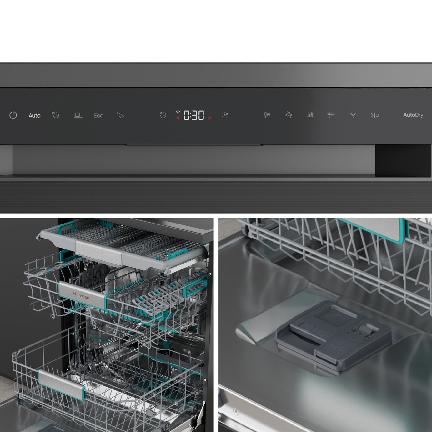 Hisense HS673A90BXUK Full Size Dishwasher - Black